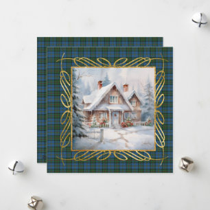 Cartão De Festividades MacLeod Harris Antigo Tartan Escocês de Natal