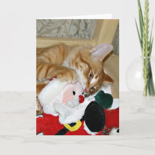 Cartão De Festividades Mad at Santa (Frente)