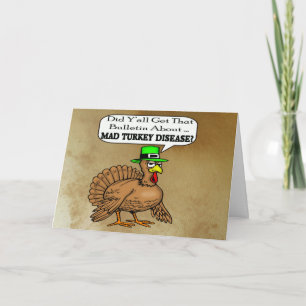 Cartão De Festividades Mad Turkey Disease Thanksgiving Card