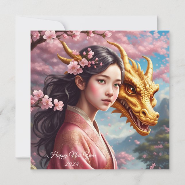 Cartão De Festividades Mädchen zwischen Kirschblüten  (Frente)