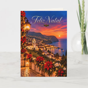 Cartão De Festividades Madeira Portugal Feliz Natal Natal