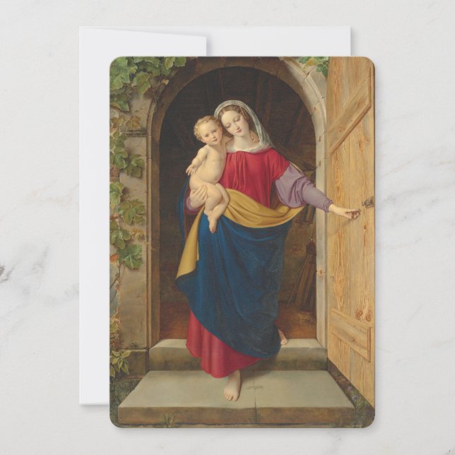 Cartão De Festividades Madonna and Child Artwork Christmas Card (Frente)