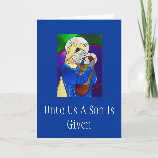 Cartão De Festividades Madonna and Child Christmas Card (Frente)