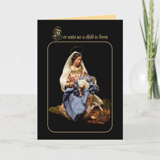 Cartão De Festividades Madonna e Criança Cristo (Frente)