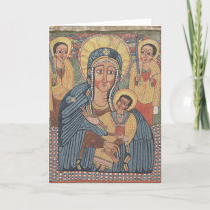 Cartão De Festividades Madonna e Criança Negra, Natal na Etiópia