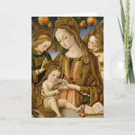 Cartão De Festividades Madonna with Child and Angels Gold Copper
