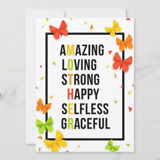 Cartão De Festividades Mãe (Frente)