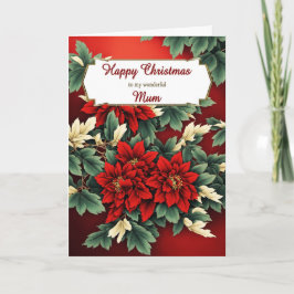 Cartão De Festividades Mãe de Poinsettias de Natal