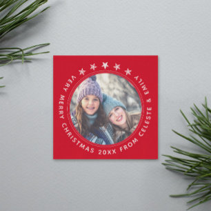 Cartão De Festividades Mãe Filha Vermelha Feliz Natal Personalizável