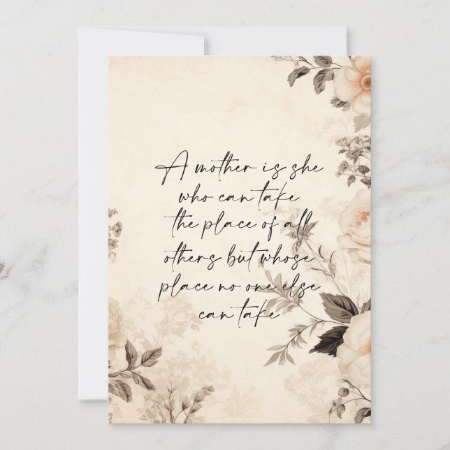 Cartão De Festividades Mãe Insubstituível (Frente)