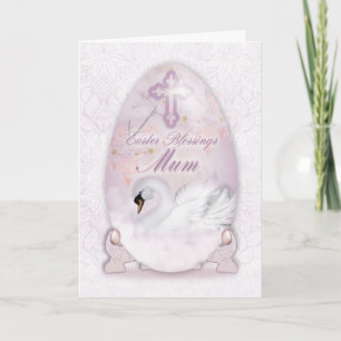 Cartão De Festividades Mãe, Placa De Páscoa Com Ovo Decorrido, Cisne
