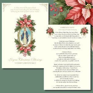 Cartão De Festividades Mãe Religiosa Maria Poinsettia Oração Católica