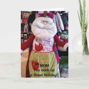 CARTÃO DE FESTIVIDADES "MÃE" VOCÊ COZINHA UM NATAL DE FÉRIAS DE EXCELENTE