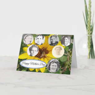 Cartão De Festividades Mães na Família Girassol e Dia de as mães de Ab