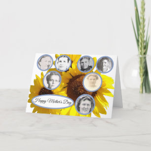 Cartão De Festividades Mães na família Sunflower Trio White Dia de as mãe