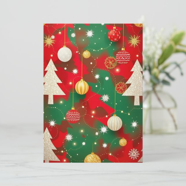 Cartão De Festividades Magia de Feriado Glittering (Em pé/Frente)