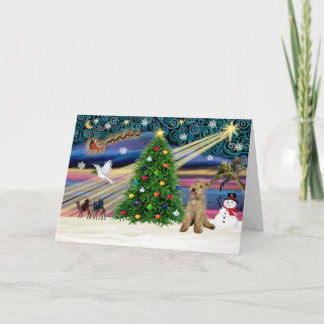 Cartão De Festividades Magia de Natal - Lakeland Terrier
