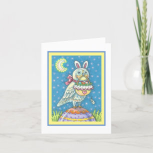 CARTÃO DE FESTIVIDADES MAGIC OWL & PÁSCOA BASKET GREETING NOTING PLACA VE
