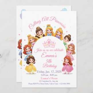 Cartão De Festividades Magical Disney Princess Birthday Card for Girls