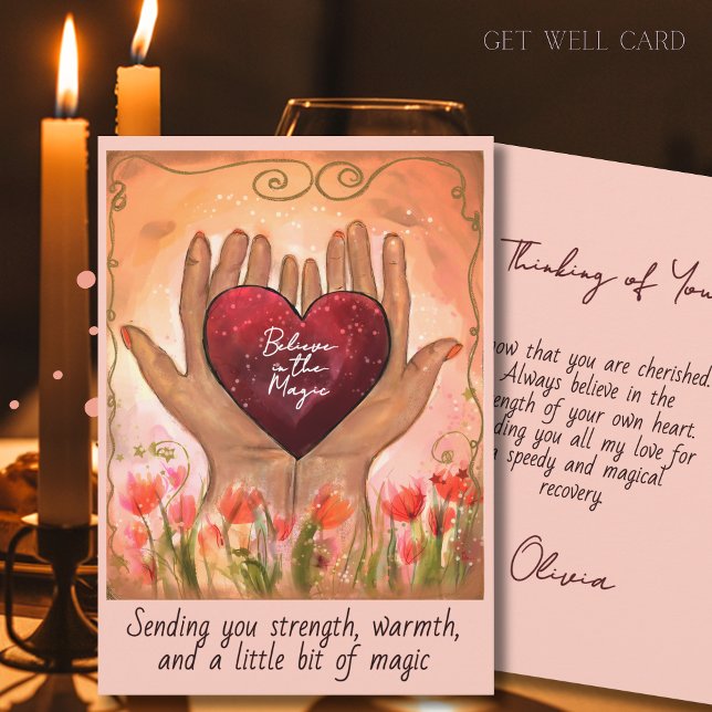 Cartão De Festividades Magical Hands Heart Get Well Soon Healing Card (Magical Hands Heart Get Well Soon Healing Card)