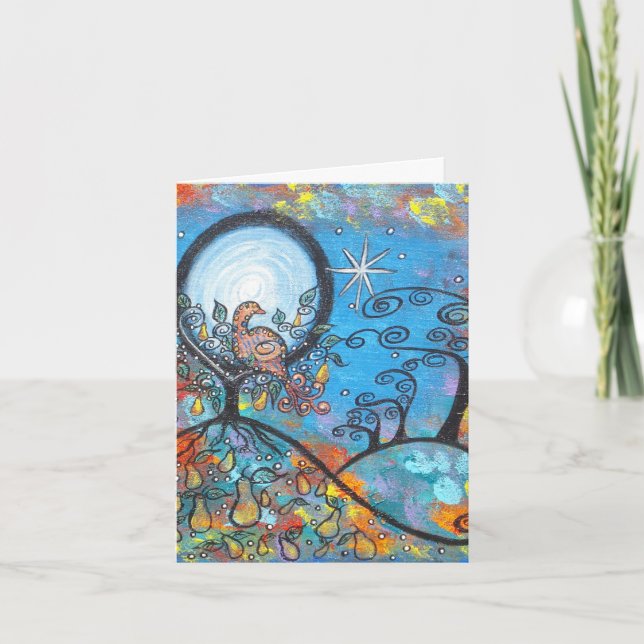 Cartão De Festividades Magical Partridge In A Pear Tree Christmas Card (Frente)