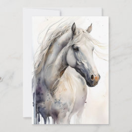 Cartão De Festividades Magnífico Cavalo Em Aquarelas