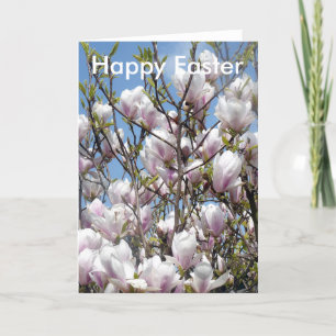Cartão De Festividades Magnolia Blooms In Spring Easter Greetings Card