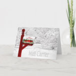 Cartão De Festividades Mail Carrier or Postal - Christmas Mailbox<br><div class="desc">This is perfect for the mail carrier to customize to give to his/her customers - or - through rain or sleet or snow, our Mail Carriers go and you can wish your favorite postal service worked a Merry Christmas with this beautiful winter scene featuring a rural mailbox on a red...</div>