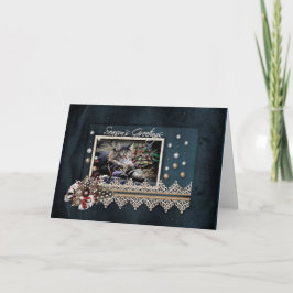 Cartão De Festividades Maine Coon Cat Season's Greetings Holiday Card