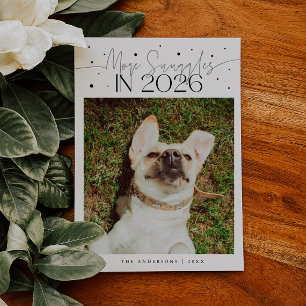 Cartão De Festividades Mais Abraços 2026 Ano Novo Foto de Pet Branco