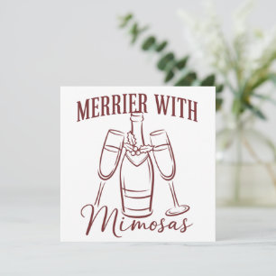 Cartão De Festividades Mais Alegre com Mimosa Natal Prosecco Festa de Vin
