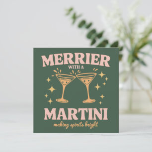 Cartão De Festividades Mais alegre com um Coquetel de Natal Martini Feria