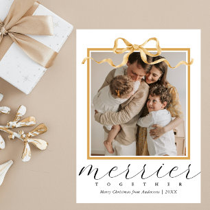 Cartão De Festividades Mais Alegre Juntos Foto Natal Elegante