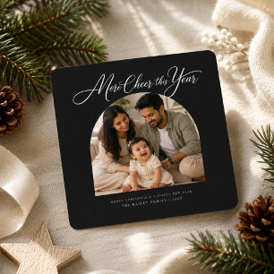 Cartão De Festividades Mais Alegria Este Ano Arco Preto Foto Natal