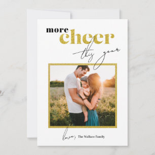 Cartão De Festividades Mais alegria Este ano com a imagem da Glitter