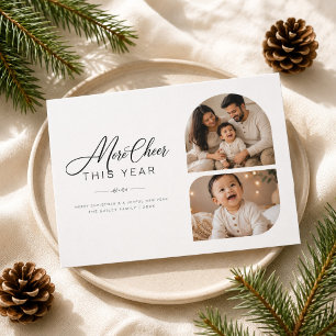 Cartão De Festividades Mais Alegria Este Ano Foto Horizontal de Natal