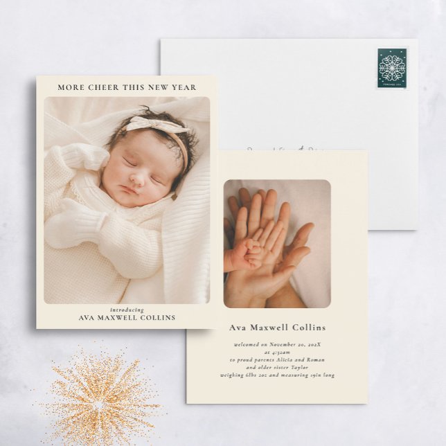 Cartão De Festividades Mais alegria no lançamento de nascimento deste ano (Criador carregado)