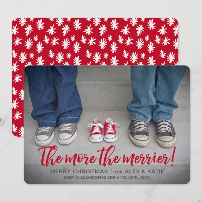 Cartão De Festividades Mais o Feliz Natal da Gravidez (Frente/Verso)