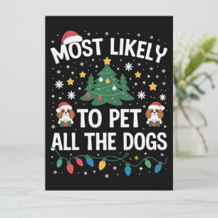 Cartão De Festividades Mais Propenso a Acariciar Todos os Cães Natal Famí