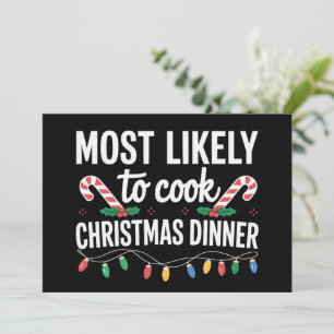 Cartão De Festividades Mais Propenso a Cozinhar o Jantar de Natal Família