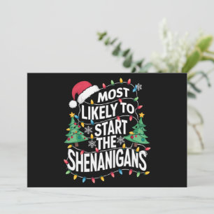 Cartão De Festividades Mais Propenso a Iniciar o Natal da Família Shenani