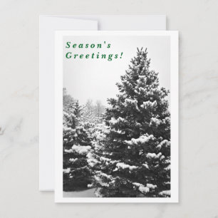 Cartão De Festividades Majestoso Inverno em Preto e Branco, Personalizado