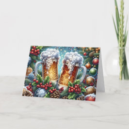 Cartão De Festividades Making Spirits Bright Beer Mug Holiday Card
