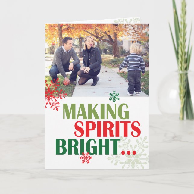 Cartão De Festividades Making Spirits Bright Photo Card Folded (Frente)