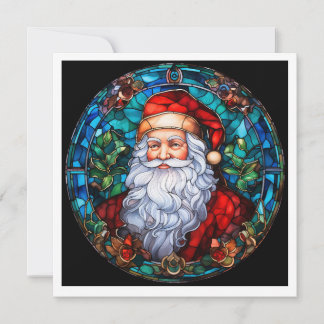 Cartão De Festividades MAKOM1000- Stained Glass Santa