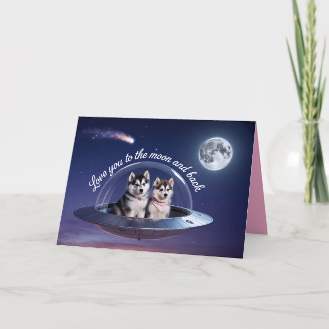 Cartão De Festividades Malamute Valentine Card (Frente)