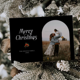 Cartão De Festividades Maldita Foto de Natal do Mínimo Black Arch