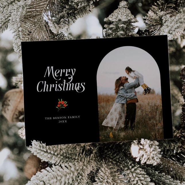 Cartão De Festividades Maldita Foto de Natal do Mínimo Black Arch (Criador carregado)