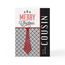 Male Cousin Merry Christmas Masculine Necktie