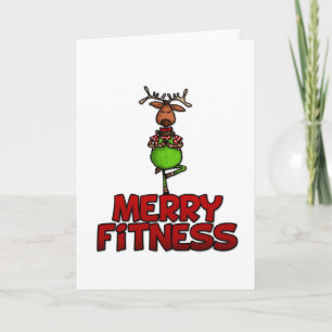Cartão De Festividades Malhação de feliz - Yoga - Reindeer na Postura da 